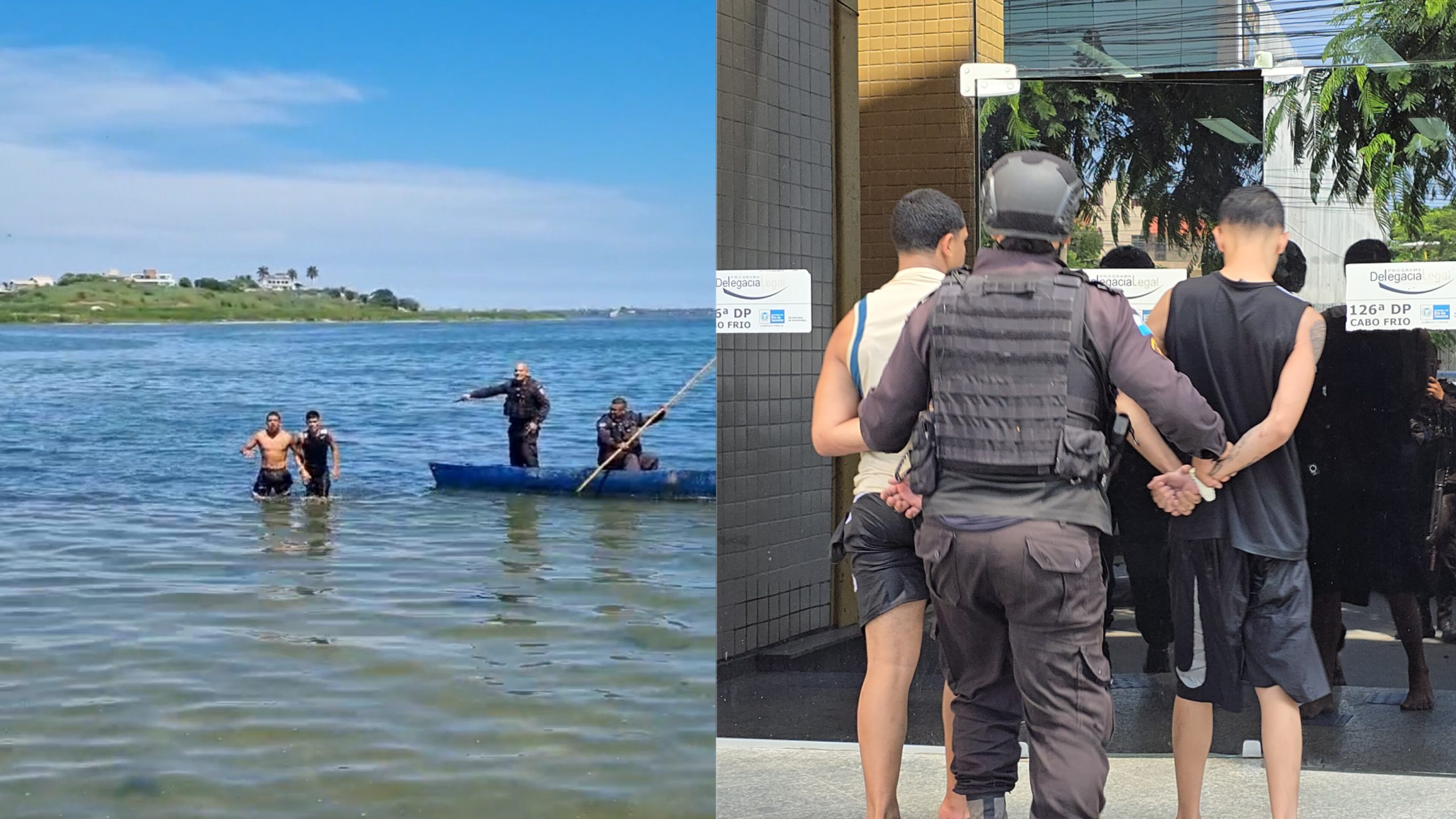 GAT da barca naval prende dupla de traficantes dentro do mar na Praia do  Siqueira, em Cabo Frio - Rlagos Notícias